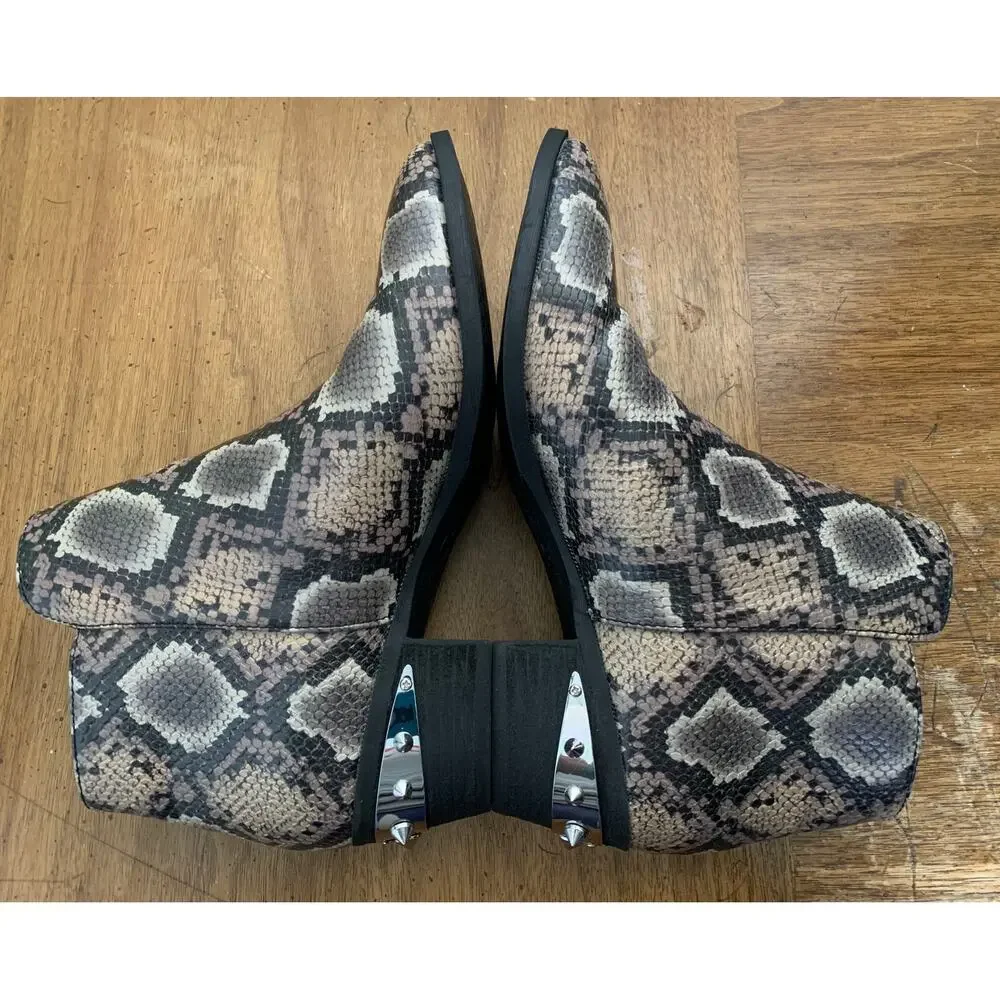 Circus by Sam Edelman Highland Snake Print Studded Western Booties Ankle Size 6M